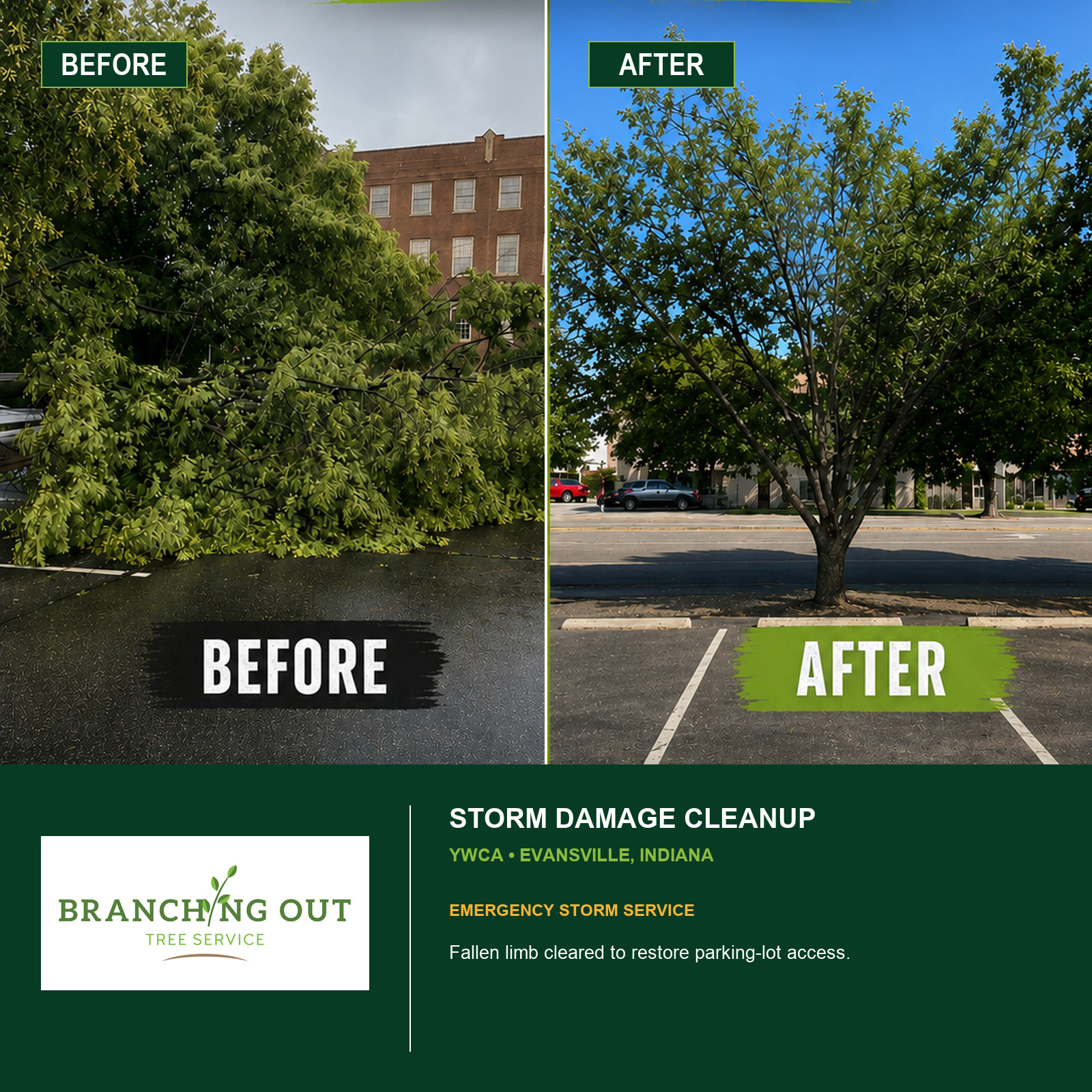 YWCA Evansville storm cleanup